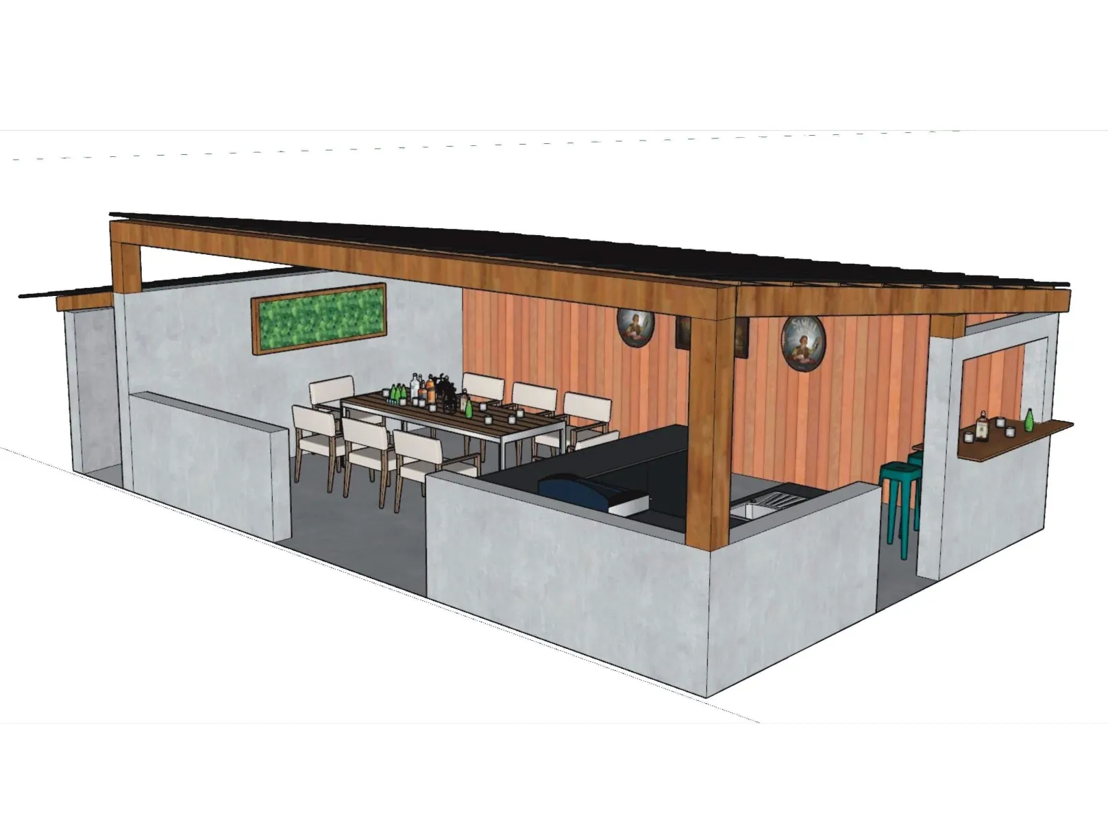 Projet cuisine d'été extérieure