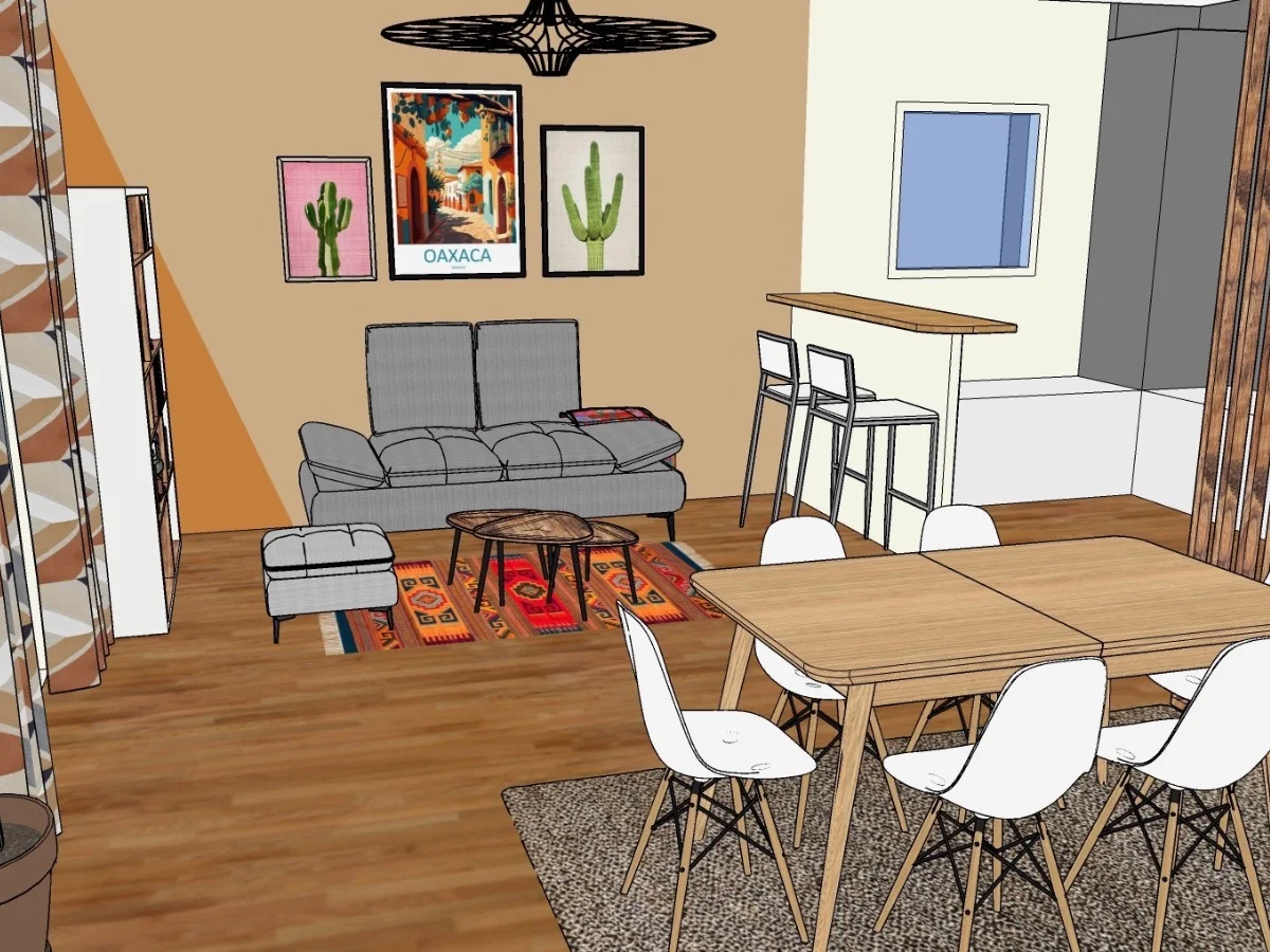 Séjour T2 esprit Mexique